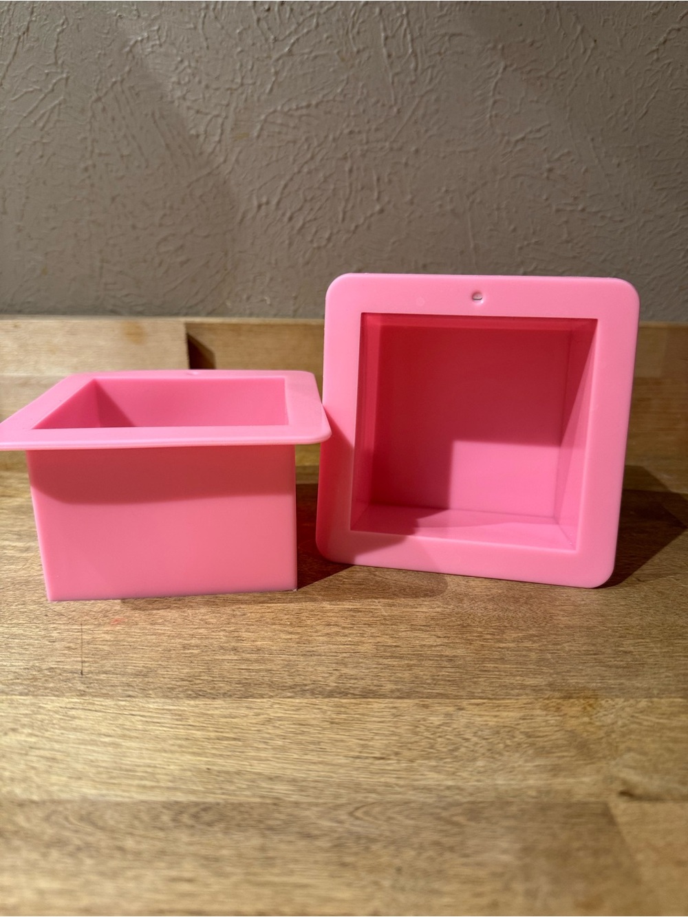 Set of 2- Pink Silicone Soap Molds 500ml